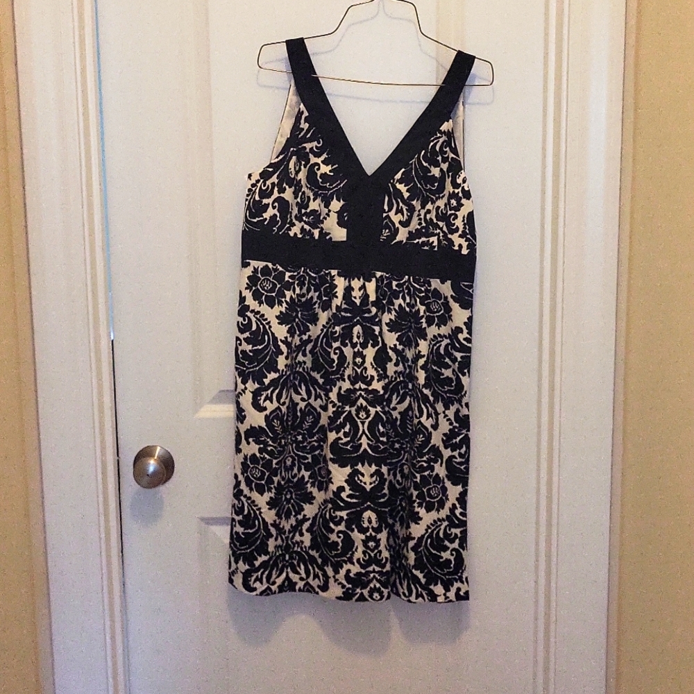 Black and white silky dress